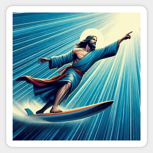 Jesus Christ Surfing Sticker